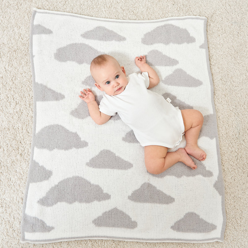 Couverture pour bébé en chenille gris Cloud Cloud