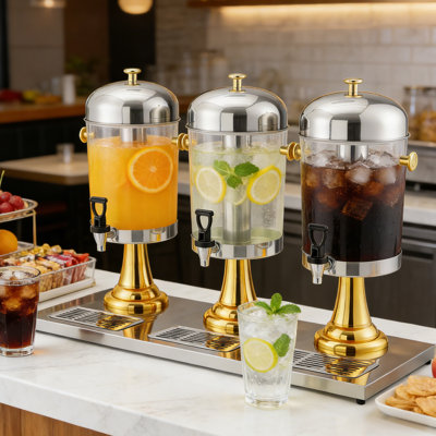 Distributeur de boissons glacées 2,2 à 6,6 gallons avec support pour fêtes, mariages, hôtels