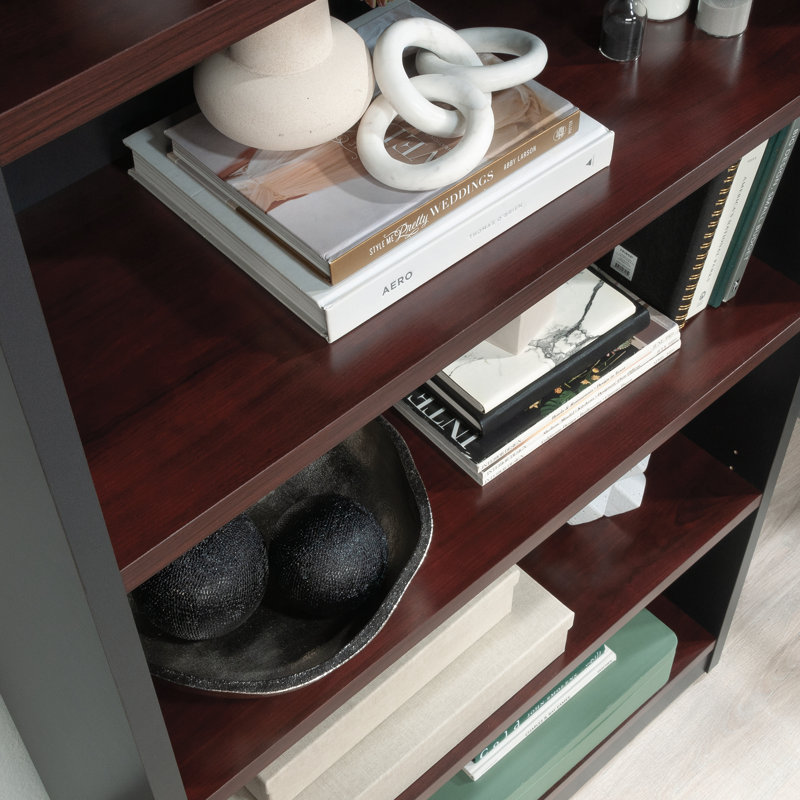 Classic Cherry Adjustable 5-Shelf Library Bookcase