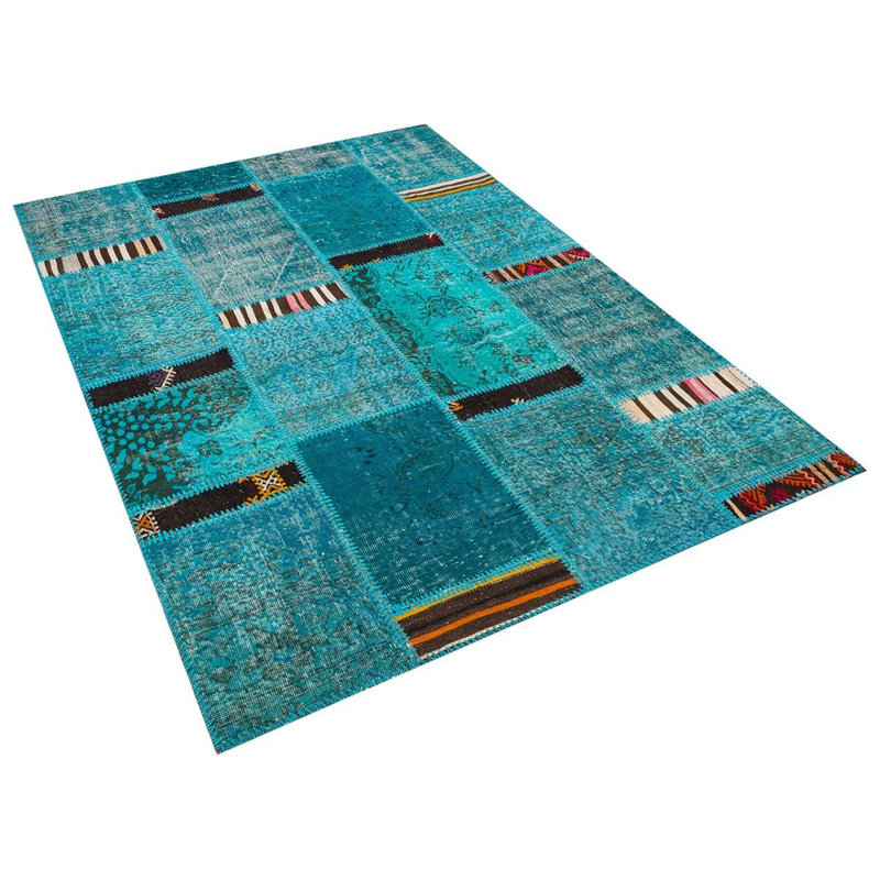 Tapis turquoise fait à la main Modern