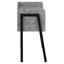 Table de chevet de chambre à coucher avec surface en stratifié gris et structure en métal noir avec pieds de 11,72 po de largeur pour une utilisation polyvalente