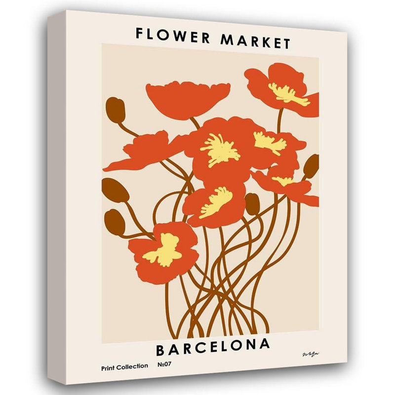 Art sur toile tendue Red Barrel Studio® Nktn Gallery: Flower Market. Barcelone, H 24 po x l 19 po