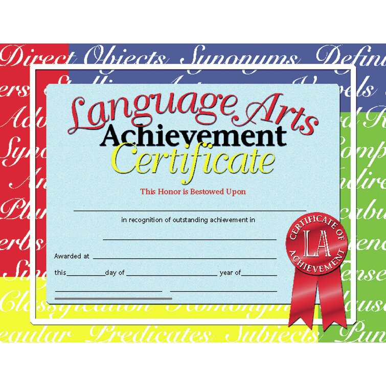 Hayes School Publishing Language Arts Certificate