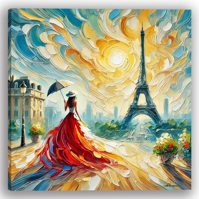 Art mural sur toile Parisian Sunrise, H 40 po x l 40 po x P 1,5 po