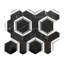 Carreau de mosaïque en marbre hexagonal 13 po x 11 po Pelta Orb-113665247