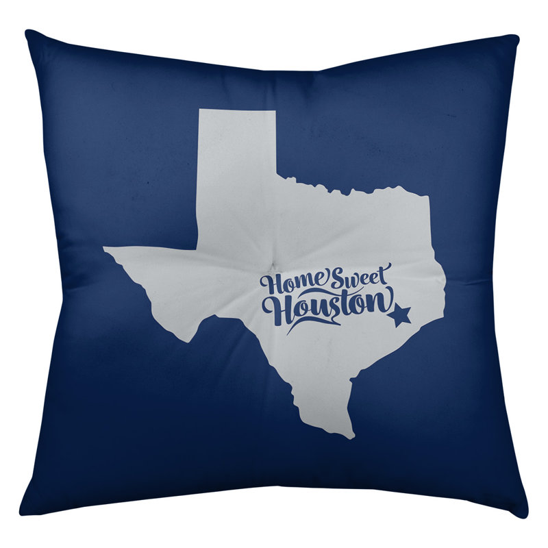Tufted Floor Pillow, 26" x 26", Blue/Silver, Houston