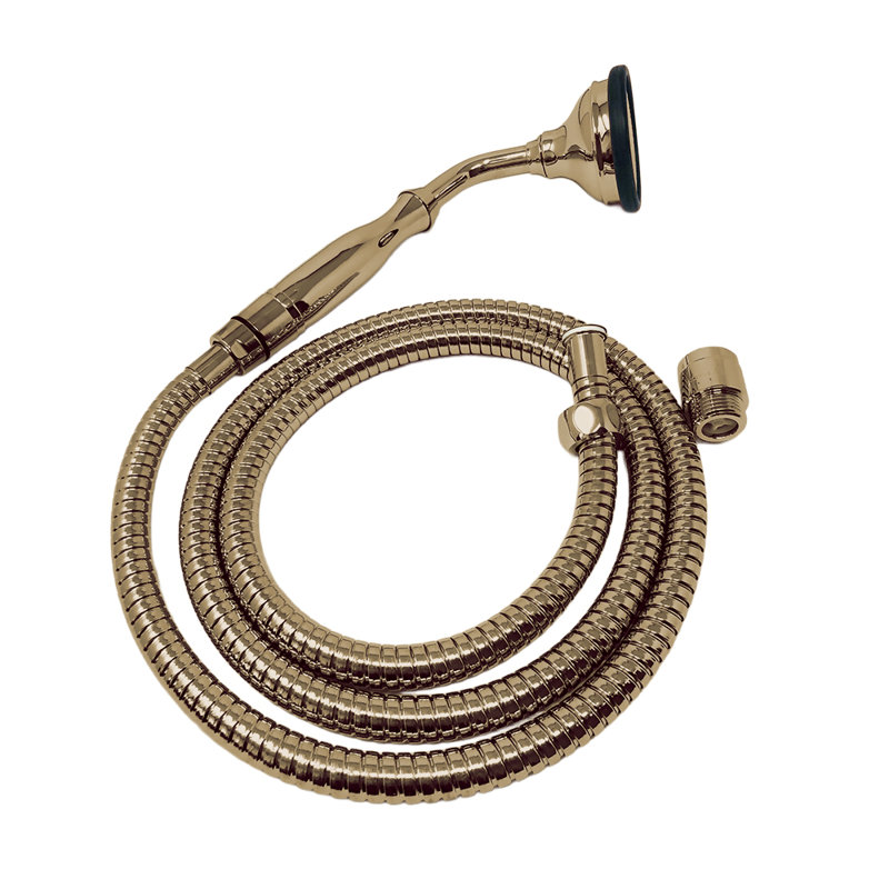 Strom Living All-Metal Handheld Shower with Hose and Vacuum Breaker, Unlacquered Raw Brass