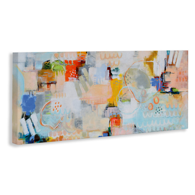 Toile abstraite tirée du ciel, design par Katherine Irvin, H 20 po x l 48 po