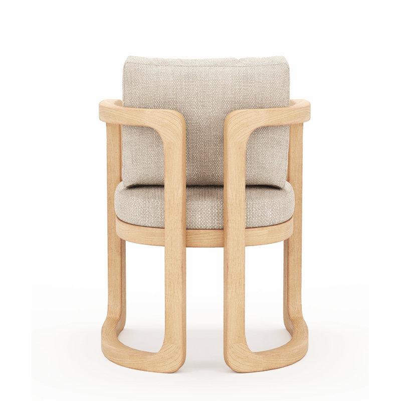 Muse Outdoor Teak Dining Armchair, Light Gray