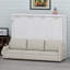 Multifunctional Cabinet Bed with Integrated Folding Sofa, Storage Shelves, and Ambient LED Lighting