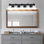 Luminaire de meuble-lavabo moderne à 5 lumières DEL noir mat avec abat-jour en cristal, applique murale pour salle de bain élégante et contemporaine