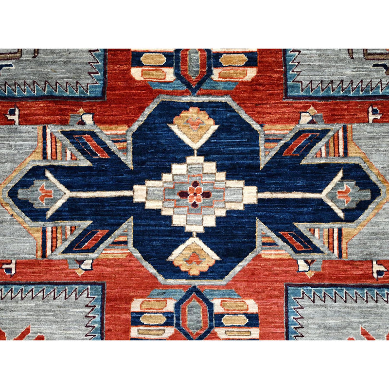 Tapis carré gris noué à la main 12 pi x 12 pi en laine grise 8CB10512A35B4E16945633521BF91865
