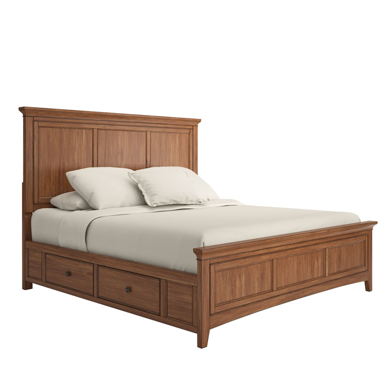 Melfa Standard Storage Bed, King, Oak