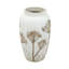 Vase cylindrique en céramique 8 x 8 x 13,5 po avec motif botanique brun