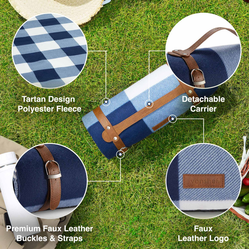 XL Picnic Blanket, Blue & White