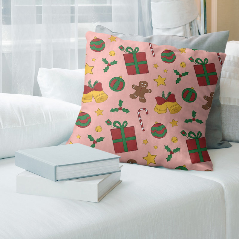 Coussin décoration de noël, Rouge, 26 po x 26 po