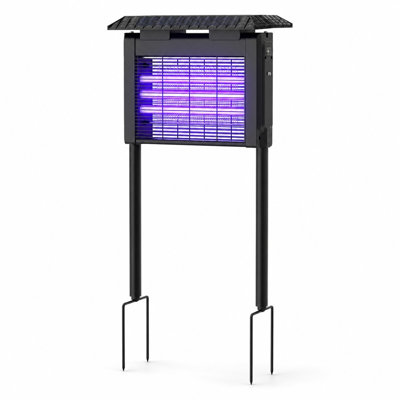Solar Bug Zapper with Rain Sensor, Outdoor Mosquito Killer Lamp for Patio and Garden