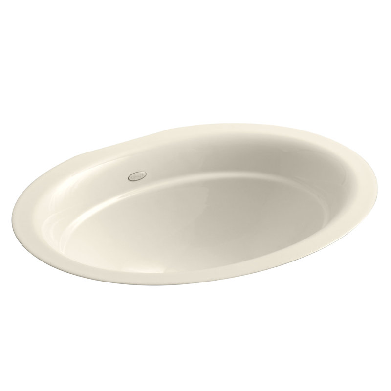 Serif Metal Oval Undermount Bathroom Sink, Almond