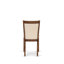 L'ensemble de table de salle à manger 5 pièces pour 4 personnes comprend une table ronde en bois avec piédestal et 4 chaises Parson en tissu de lin beige clair, noyer antique sablé-129232501-129232506-129232508