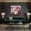 Art mural sur toile beige pivoines botaniques-1048695803