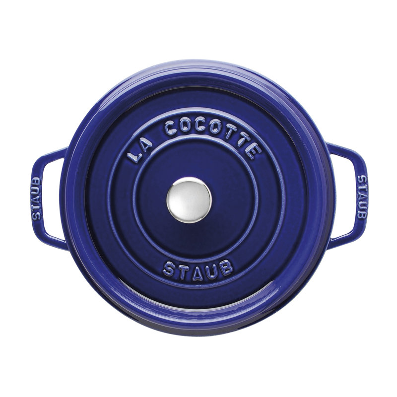 La Cocotte Cast Iron Round Cocotte, 7 quarts, Dark Blue