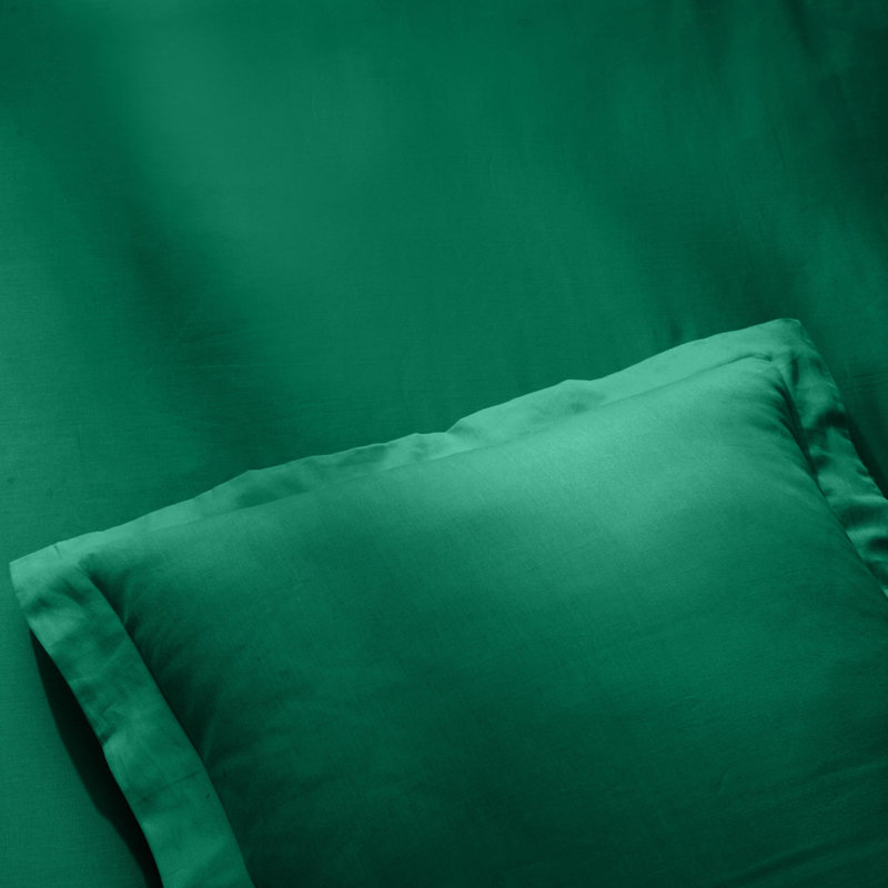 Lunete Egyptian Cotton Blend Modern & Contemporary Duvet Cover Set, Full / Queen Duvet Cover + 2 Pillow Shams, Green
