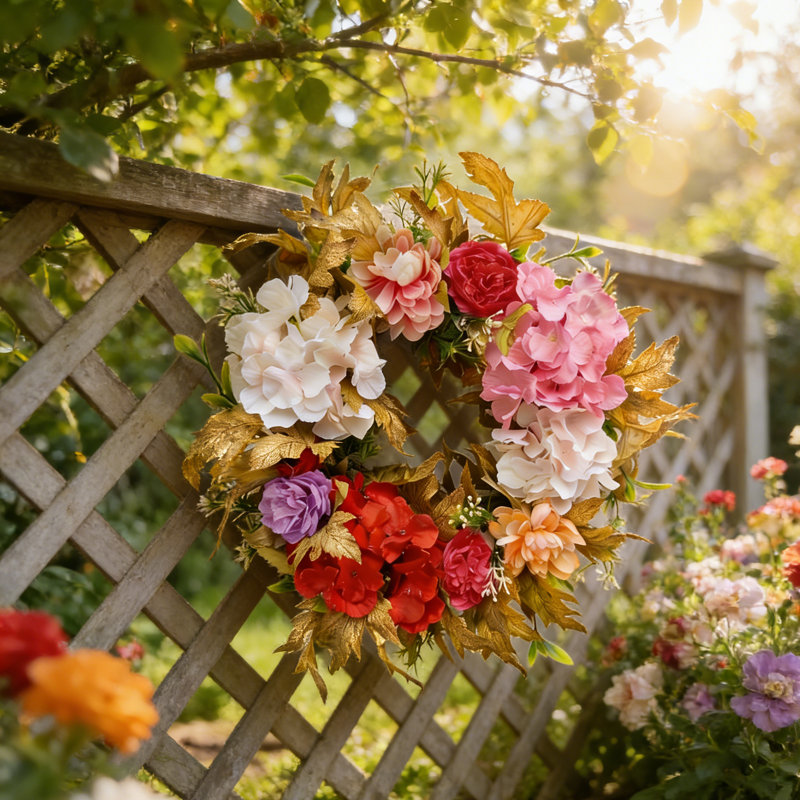 Couronne d'hortensia rose de 17 pouces pour la porte d'entrée - Couronne florale artificielle de printemps pour la Saint-Valentin, Pâques, mariage, décoration intérieure extérieure