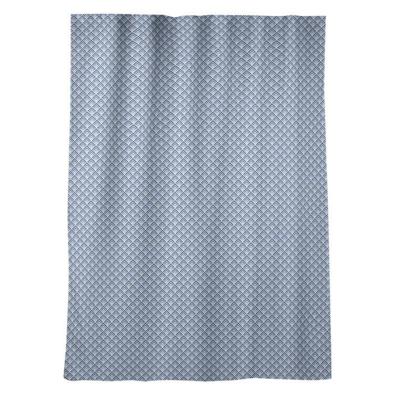 Panneau de rideau simple occultant et isolant avec passe-tringle géométrique, Bleu / jaune