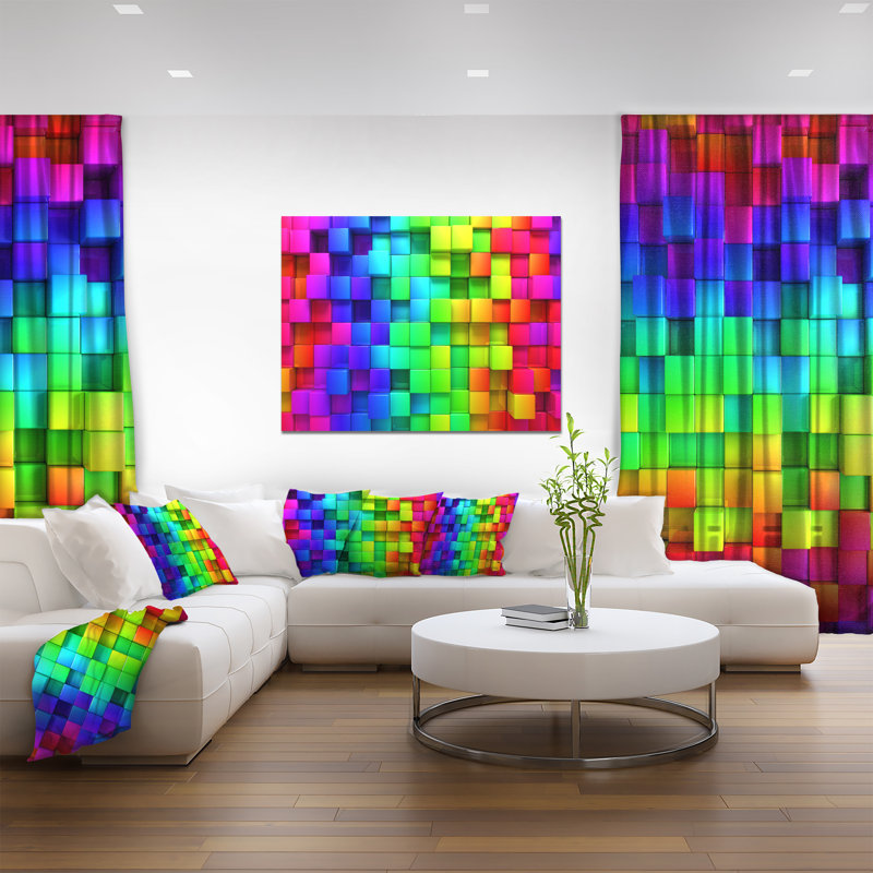 « arc-en-ciel », impression abstraite sur toile tendue, H 30 po x l 40 po x P 1 po