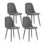 Ensemble de 6 chaises de salle à manger modernes en lin et en coton, gris foncé, siège et dossier intégrés avec pieds robustes en métal noir, l 15,8 po x P 16,9 po x H 34,5 po, idéal pour la décoration intérieure moderne - noir + gris foncé + lin + métal + Ensemble de 6-1838267347