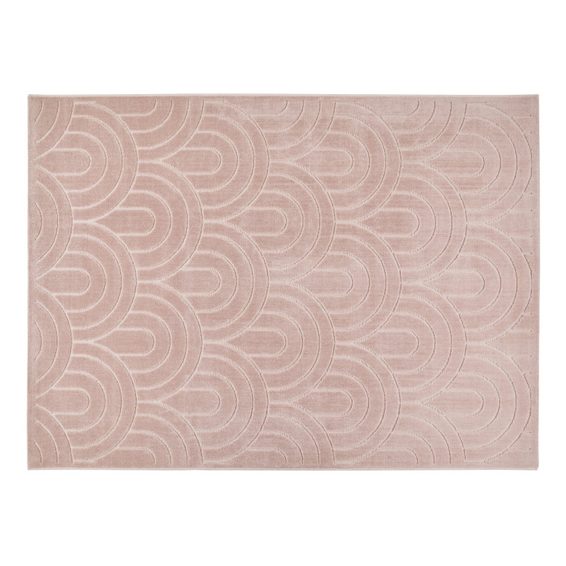 Annunzio Solid Colour Dusty Pink Area Rug, Rectangle 80 x 150cm