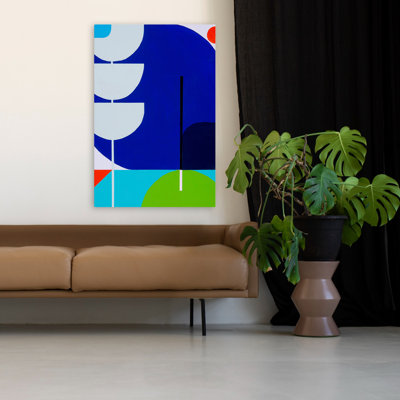 Courir vers le soleil - Art moderne Mid-Century abstrait