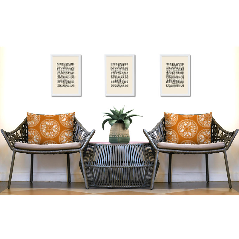 Paisley Outdoor Reversible Throw Pillow, Orange