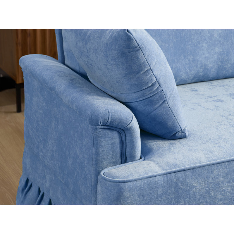 103” Comfy Cloud Couch L Shaped Sectional Sofa, Blue