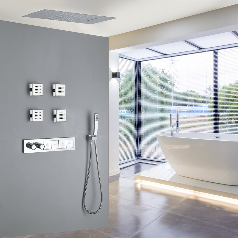 Complete Shower System with Rough in-Valve, Chrome