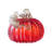 6"D Fall Red Glass Pumpkin With Glitter