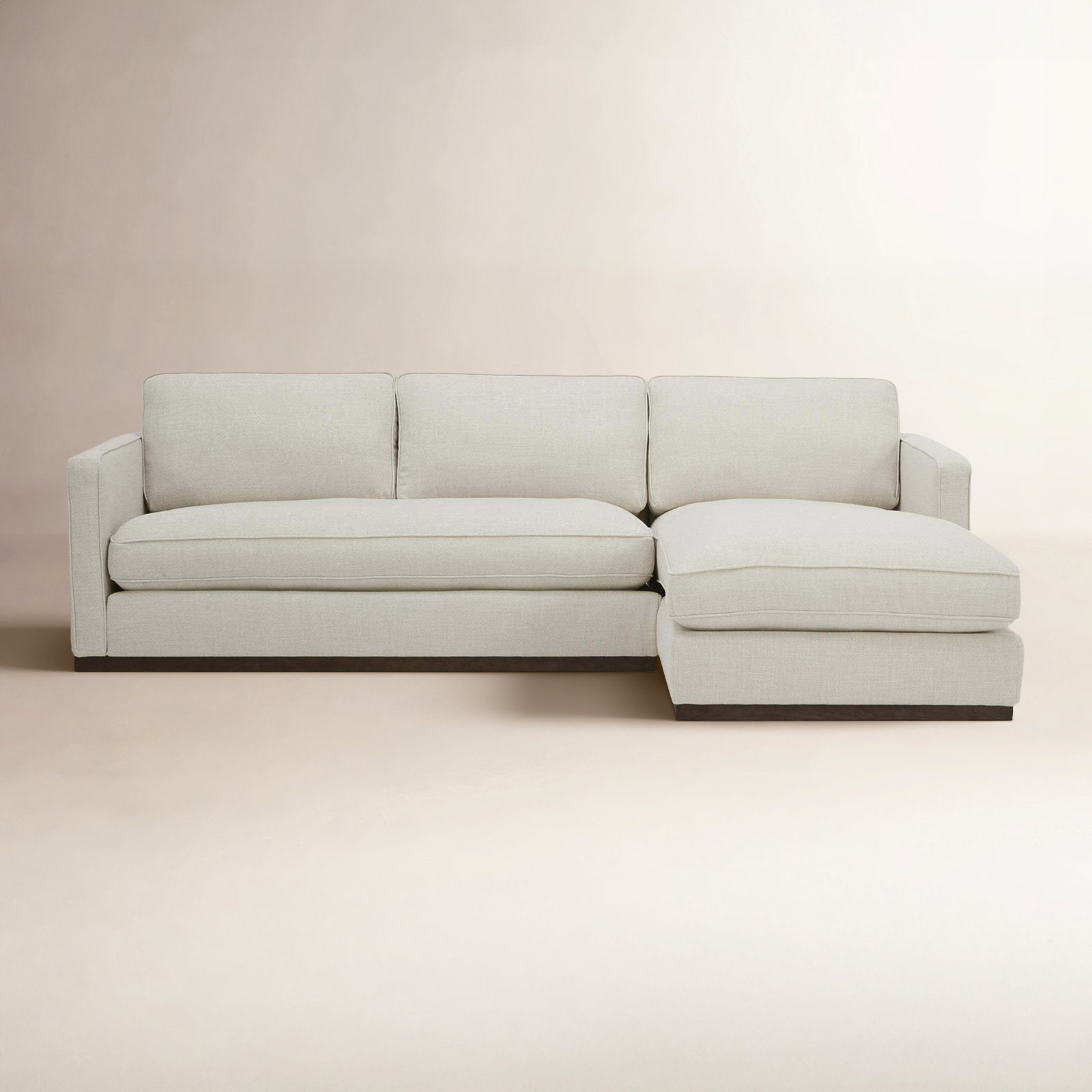 Bobbi Upholstered Sectional, Effie Linen Performance Weave, Right Hand Facing