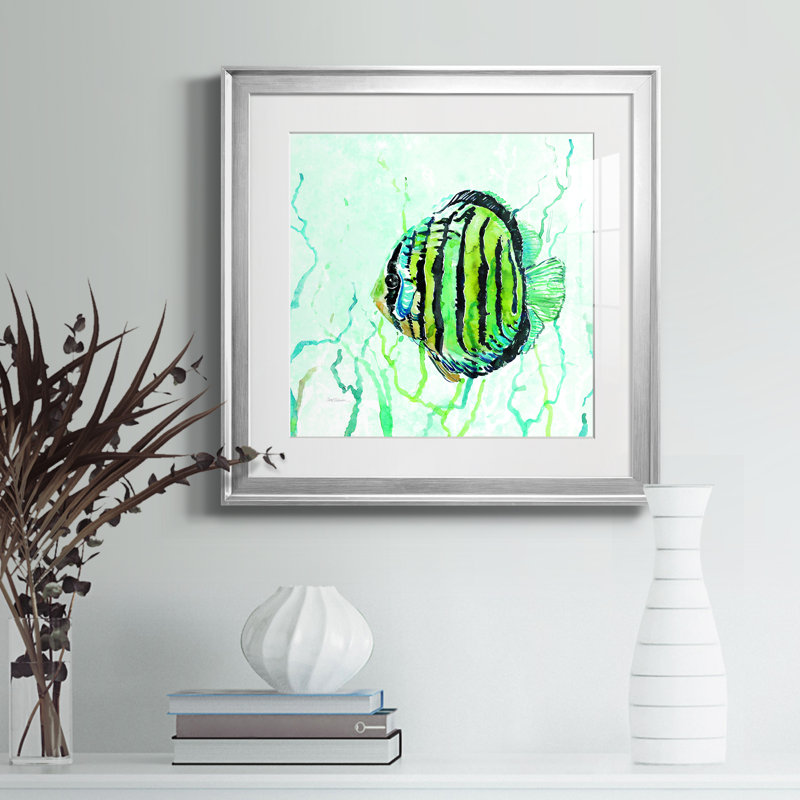 Outer Banks Swim - impression encadrée sur papier, H 22,5 po x l 22,5 po x P 1,5 po, Argent