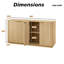 63" Vertical Stripe Buffet Cabinet Sideboard with stoarge, Curved wave Design, TV Stand, for Bedroom, Living Room, Hallway,63''W x 15.75''D x 31.5''H.-128964572