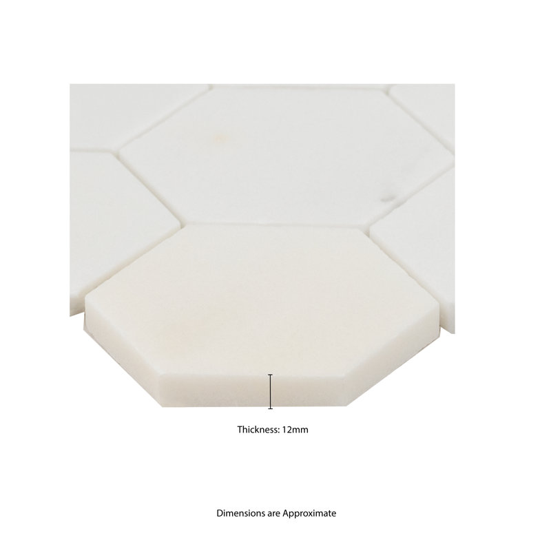 Greecian 3" x 3" Marble Honeycomb Mosaic Wall & Floor Tile
