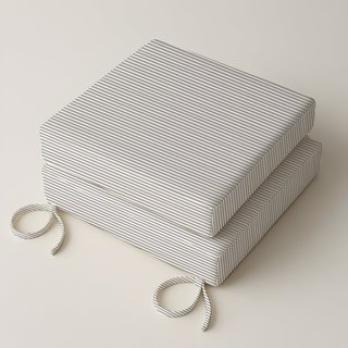 3" Deep Seat Cushion Ticking Stripe - Water-Resistant, 22" W x 22" D, Light  Gray