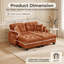 Canapé nuage orange 2 places en chenille avec 2 poufs amovibles, coussins capitonnés et finitions à pompons-355024054