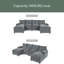 Canapé modulaire en U en chenille avec accoudoirs réglables - parfait pour les salons, les bureaux et les espaces spacieux-49317986