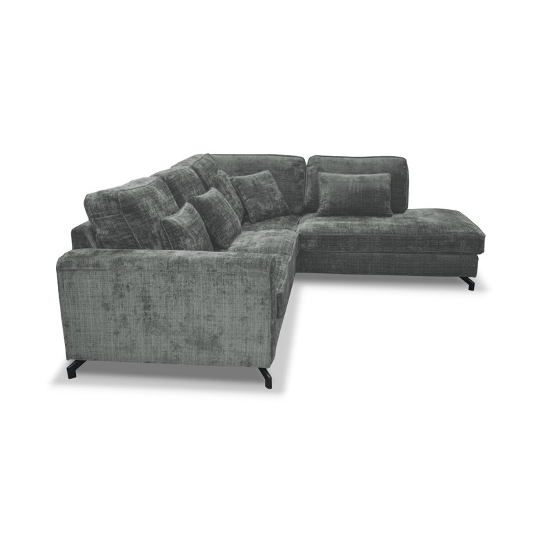 5 Seater Sofa & Chaise, Dark Grey