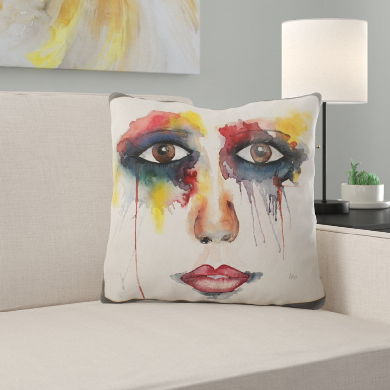 Outdoor Reversible Throw Pillow, Microsuede, Indoor