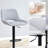 Linen Fabric Swivel Bar Stools Set With Adjustable Height (24.4"-34.3") -2144102879