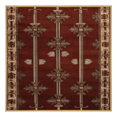Machine Washable French Brown Area Rug