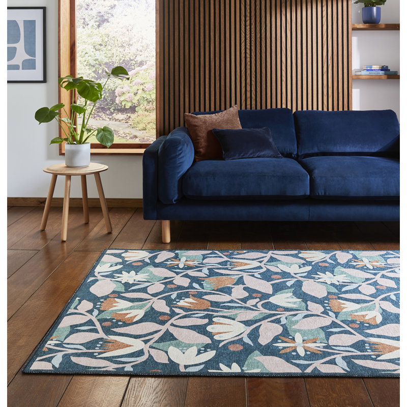 Scion Floral Digitally Printed 76cm X 150cm Area Rug, Rectangle 185 x 290 cm