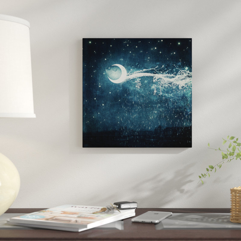 «Moonriver», impression sur toile, H 18 po x l 18 po x P 1,5 po, Toile tendue, Pas de tapis