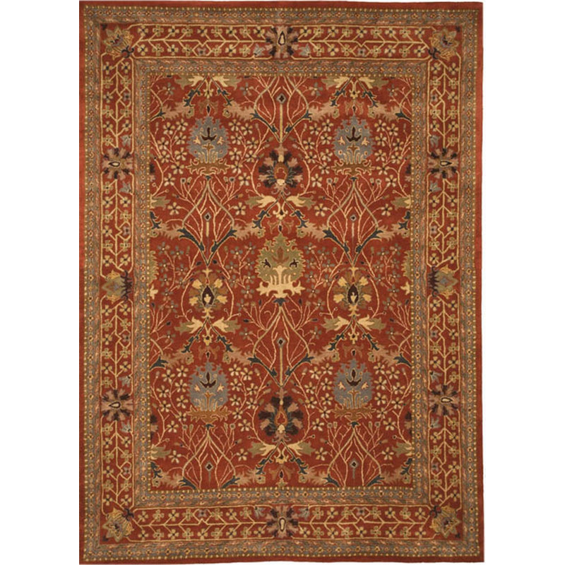 Hand Tufted Wool Floral Area Rug in Pink, 2'6 x 10'
